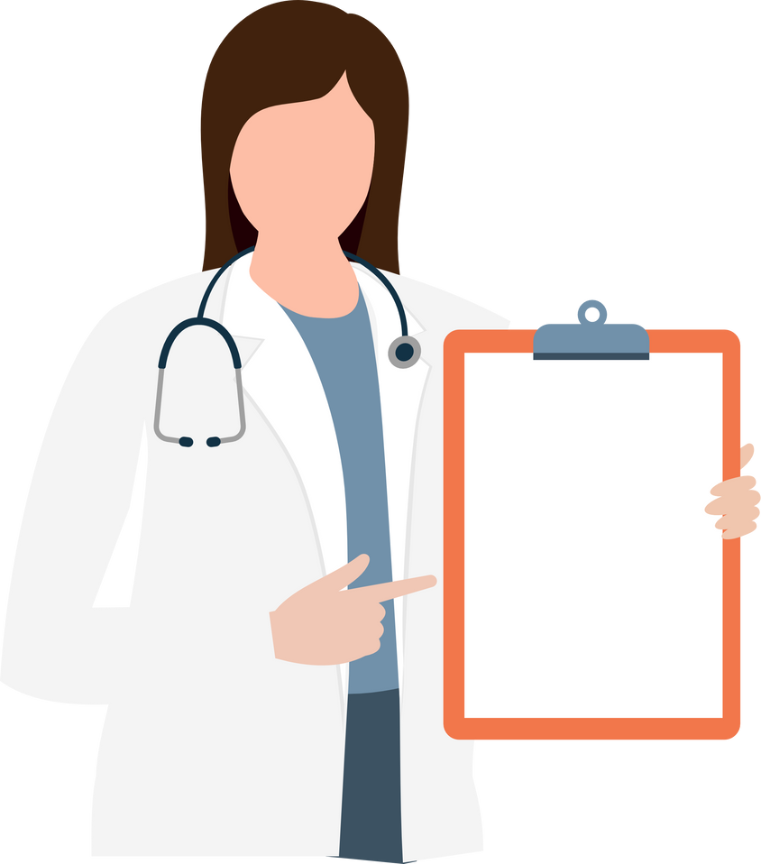 Female nutritionist doctor or dietitian with stethoscope holding clipboard healthcare and nutrition plan concept.